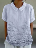 Holly | Elegante Bloem Borduursel Shirt