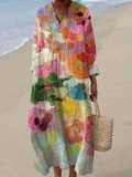 Anastasia | Vintage Bloemen Kunstafdruk Jurk