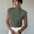 Claudia | Mock Neck Mouwloze Trui Vest