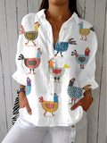 Paloma | Klassieke Kippen Design Blouse