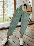 Marley | Gestreepte Casual Broek met Wijde Pijpen