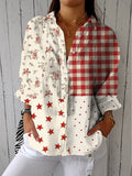 Clementina | Elegante Multicolor Patchwork Blouse