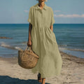 Fionna | Casual Knopen Mid Sleeve Jurk