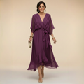 Abigail | Stijlvolle Chiffon V-Hals Jurk