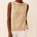 Harlow | Casual Mouwloos Rolkraag Top