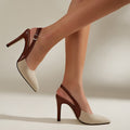 Amelie | Elegante Contrast Slingback Hakken