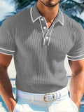 Logan | Kleurgeblocte Korte Mouwen Polo Shirt
