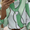 Ingrid | Kraagshirt met Kettingprint