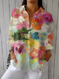 Patricia | Elegante Waterverf Kraag Blouse