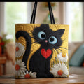 Debra | Schattige Kat Kunst Tote Bag