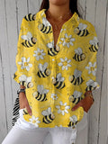 Pamela | Casual Bijenbloesem Ontwerp Blouse