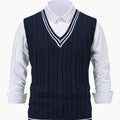 Gideon | Kabelgebreide V-Hals Sweater Vest