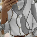 Ingrid | Kraagshirt met Kettingprint