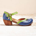 Felicity | Comfortabele Lage Hak T-Strap Sandalen