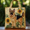Nicole | Artistieke Zonnebloem Hond Kunst Tote Bag