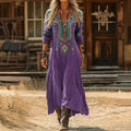 Theodora | Vintage Lange Mouw Casual Jurk