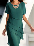 Alexandra | Elegante Vloeiende Korte Mouw Jurk
