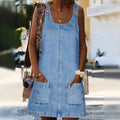 Deby | Comfortabele Mouwloze Denim Jurk