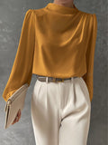 Maureen | Elegante Drapé Lange Mouwen Blouse
