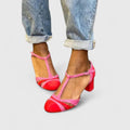 Joanna | Moderne Gesloten Teen T-Strap Hakken