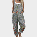 Jocelyn | Comfortabele Grijze Bloemen Jumpsuit