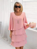Catherine | Elegante Mid Sleeve Ruffle Jurk