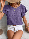Annabel | Ruffle-Mouwen Textuur Blouse