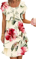 Rosie | Bloemen Tiered Chiffon Jurk