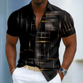 Hendrix | Korte Mouwen Knop Geometrisch Shirt