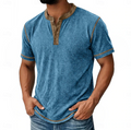 Arion | Getextureerde Henley Korte Mouw T-Shirt