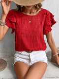 Annabel | Ruffle-Mouwen Textuur Blouse