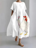 Amanda | Elegante Losse Ronde Hals Jurk
