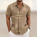 Gerald | Modern Lijn-Print Korte Mouwen Shirt