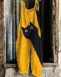 Abigail | Klassieke Lichtgewicht Kattenprint Jumpsuit