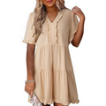 Shiela | Casual V-Hals Mini Jurk