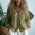 Brianna | Elegante Vintage Bladprint Shirt