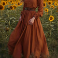 Emmeline | Vintage Plissé Maxi Jurk