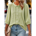 Paige | Geborduurde Peter Pan Kraag Blouse