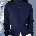 Margot | Hoge Hals Knopen Cardigan