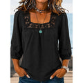 Fern | Blouse met Kantafwerking en Vierkante Hals