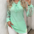 Lorna | Elegante Lange Top met Kantmouwen