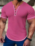 Vaughn | Textured Short Sleeve Henley Shirt