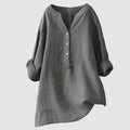 Carina | Verfijnde V-Hals Knopshirt