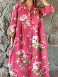 Maddie | Stijlvolle Oversized Kunstzijden Bloemendress