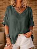 Rosanna | Ontspannen Blouse met Knopenmouwen
