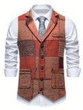 Trevor | Patchwork Vest met Visgraatpatroon