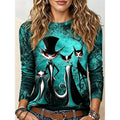 Katherine | Halloween Gothic Graphic Lange Mouwen Top