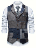 Trevor | Patchwork Vest met Visgraatpatroon