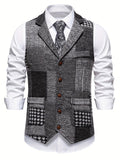Trevor | Patchwork Vest met Visgraatpatroon