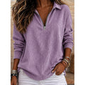 Genevra | Geribbelde Kwart-Zip Pullover Top